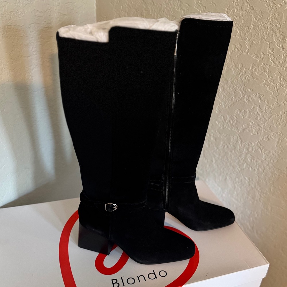 Blondo Twyla Waterproof Knee High Suede Leather Boot, Black, Size 8, NWT - Picture 17 of 17